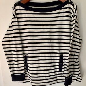 Kate Spade White and Navy Top with Pockets(!!)